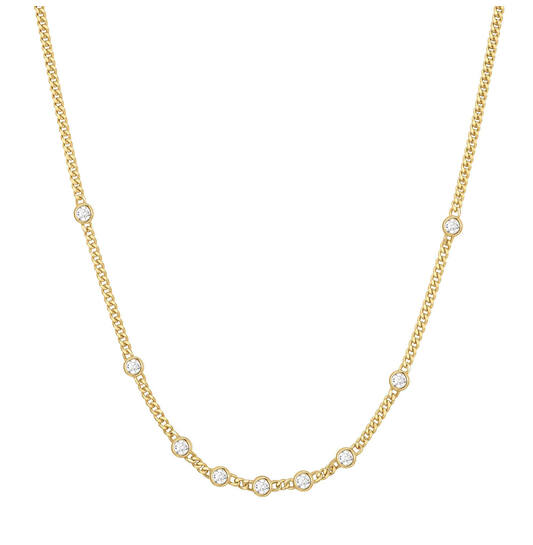  Melodic Poet - Necklaces with stone - Silver / 14kt GP - Zirconia - 45cm